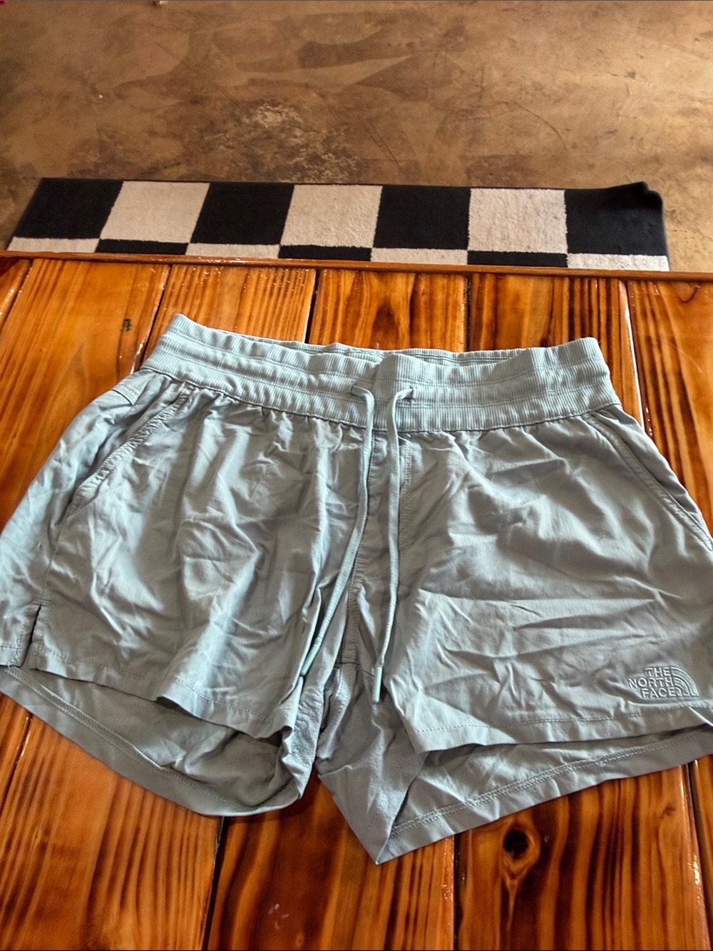 The North Face Women's Pale Blue Athletic Shorts with Drawstring